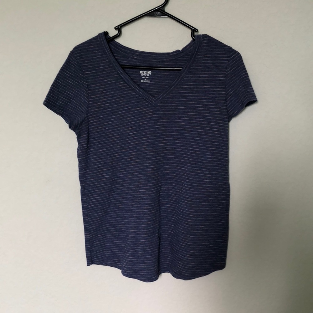 Striped V neck top
